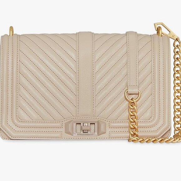 NWT REBECCA MINKOFF Chevron Quilted Love Leather Bag